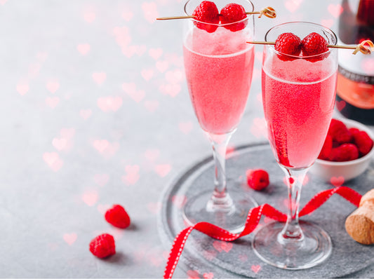 Prosecco + Pink Raspberries