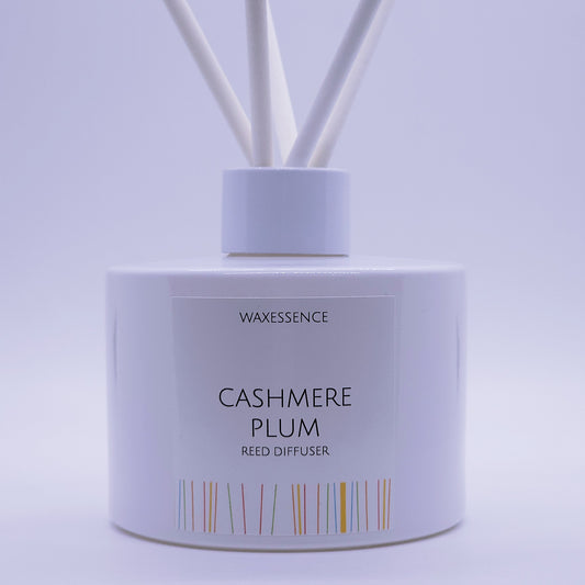 Cashmere Plum Reed Diffuser | Essenza Gloss White  | Aromatherapy Home Decor | Diffuser Oil | 6.8 fl. oz