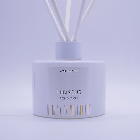 Hibiscus Reed Diffuser | Essenza Gloss White  | Aromatherapy Home Decor | Diffuser Oil | 6.8 fl. oz
