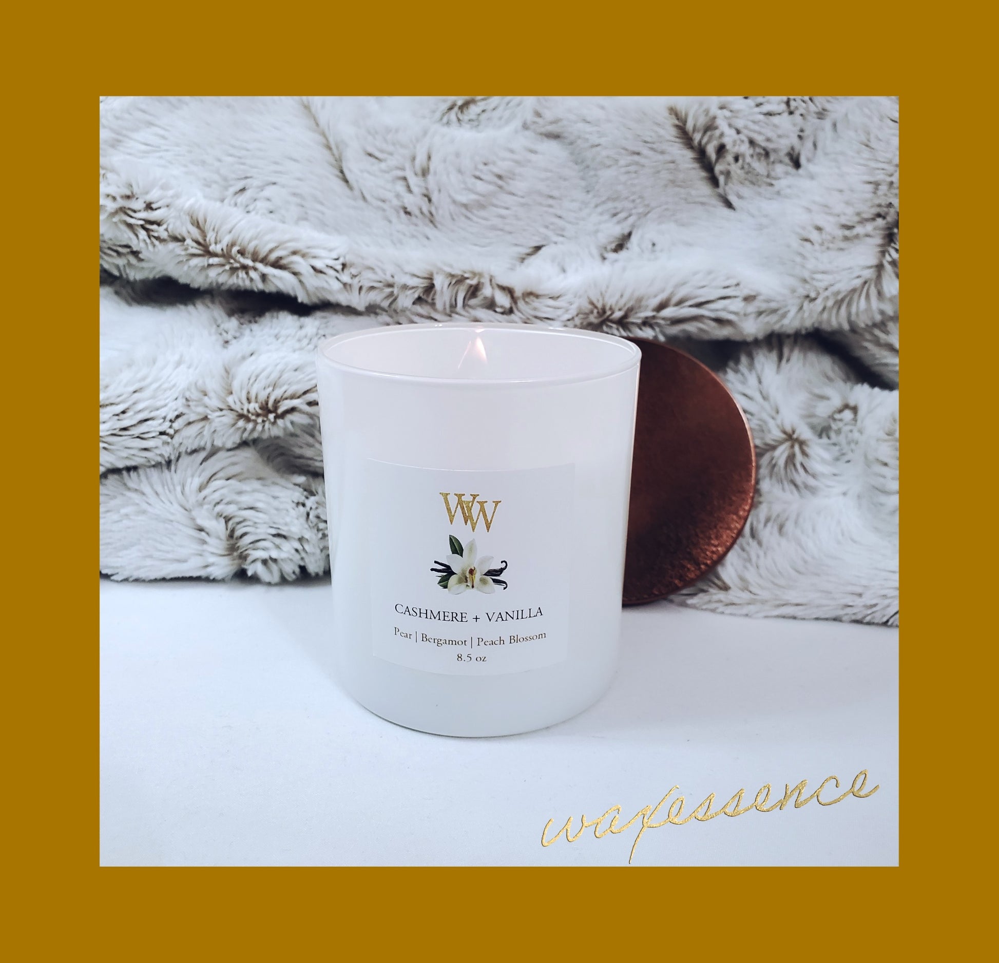 Cashmere +  Vanilla | White Tumblar Jar 8.5 oz | Coconut Wax - WaxEssence