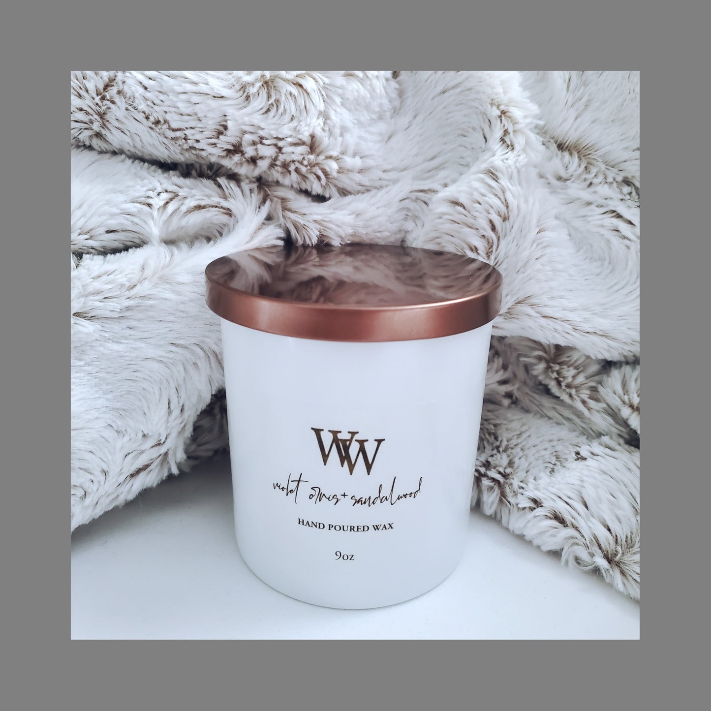 Violet Orris + Sandalwood Home Candle | Coconut Wax | 9oz - WaxEssence