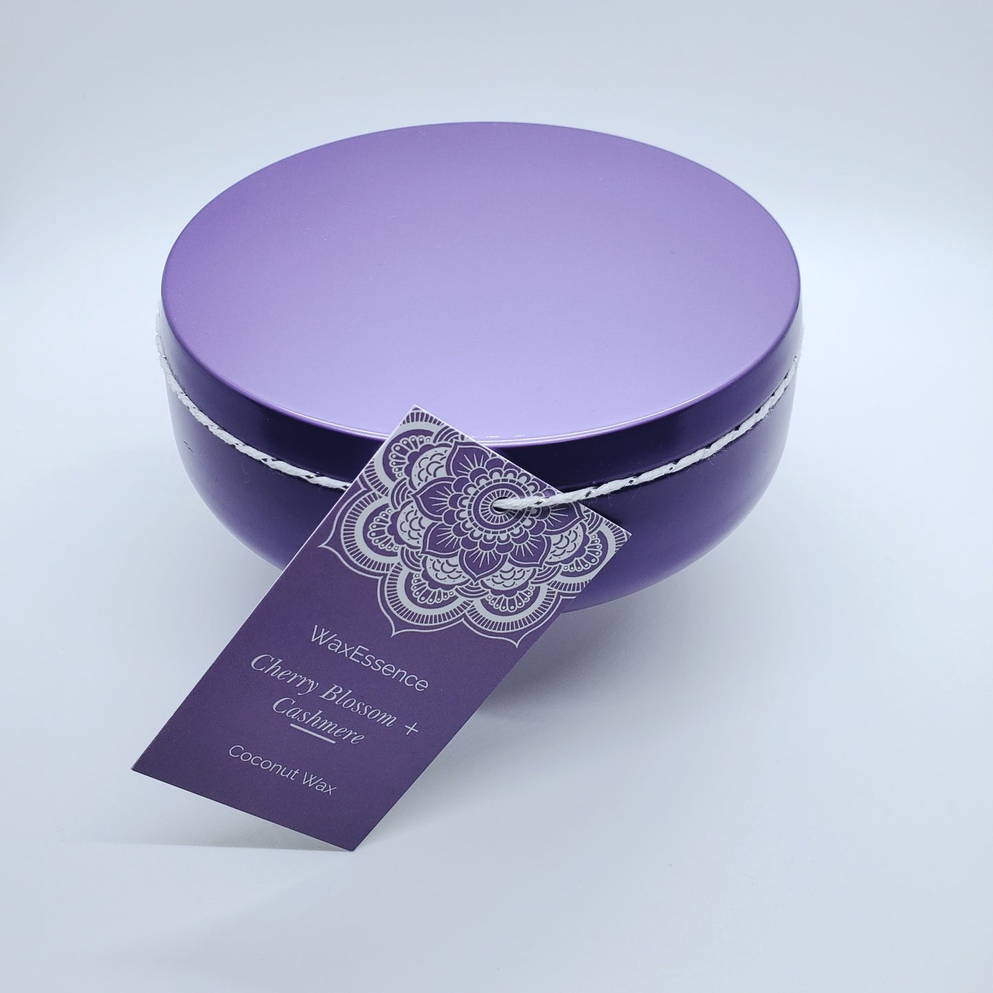 Cherry Blossom + Cashmere Home Candle | Coconut Wax | Gloss Lilac Tin 14.2 fl oz - WaxEssence