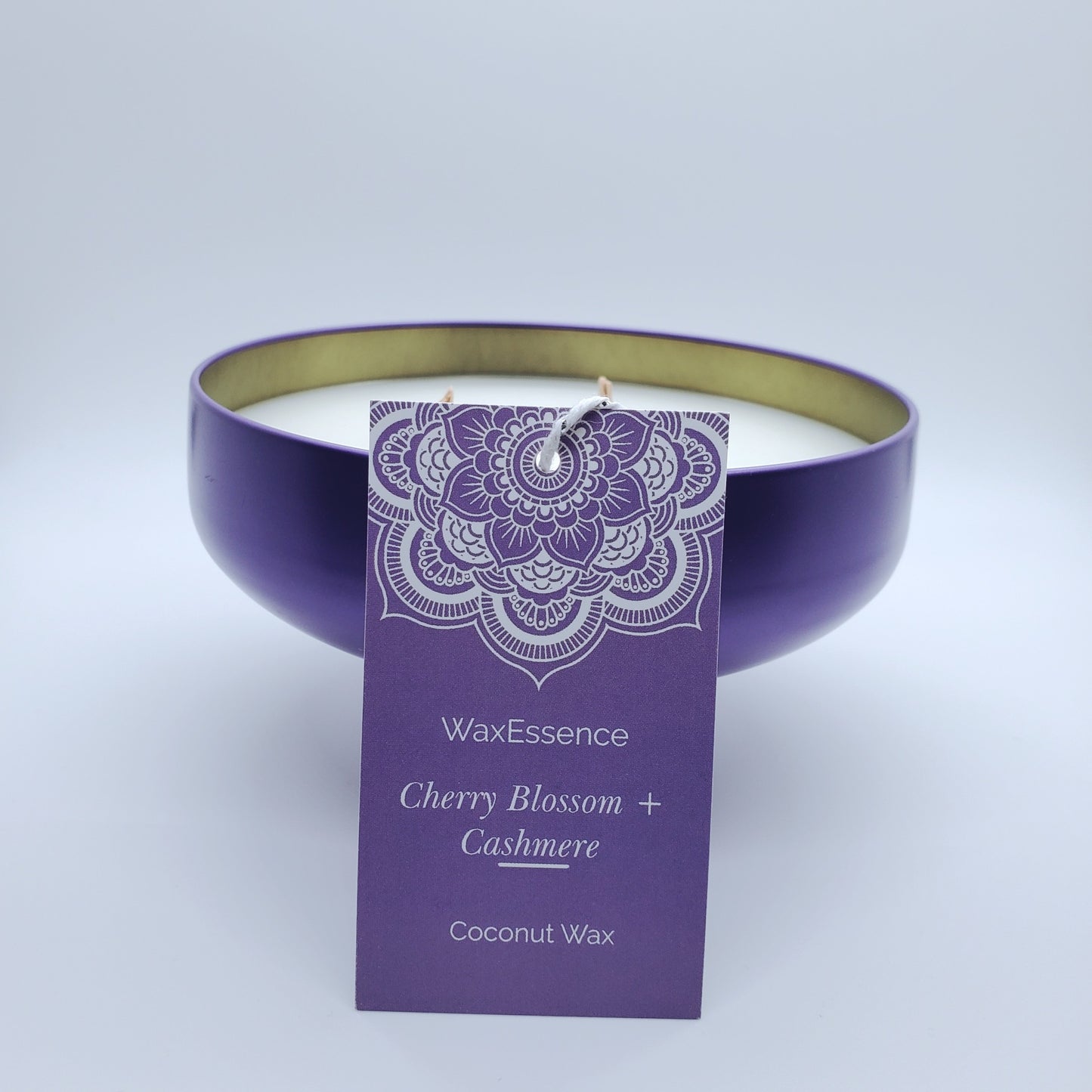 Cherry Blossom + Cashmere Home Candle | Coconut Wax | Gloss Lilac Tin 14.2 fl oz - WaxEssence