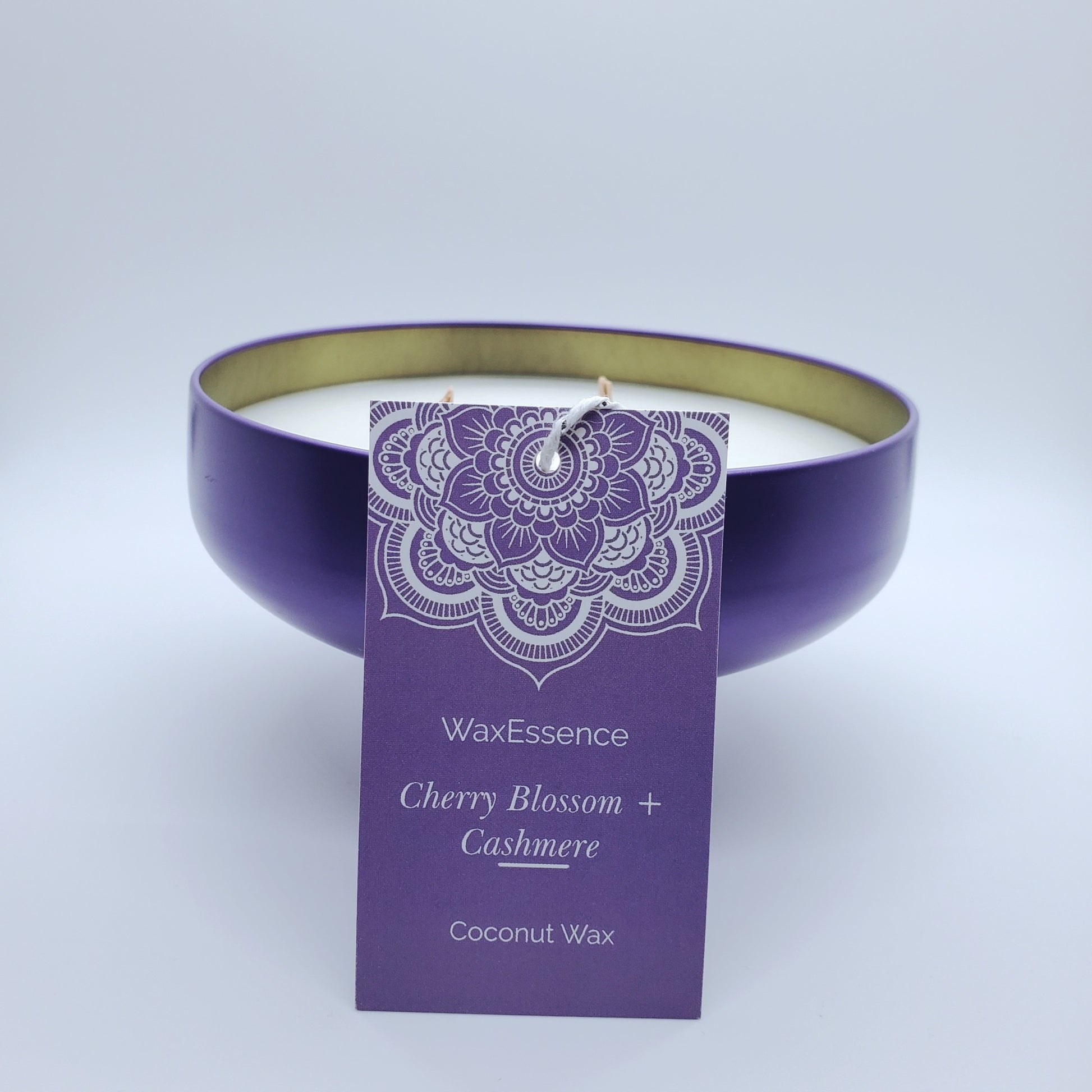 Cherry Blossom + Cashmere Home Candle | Coconut Wax | Gloss Lilac Tin 14.2 fl oz - WaxEssence