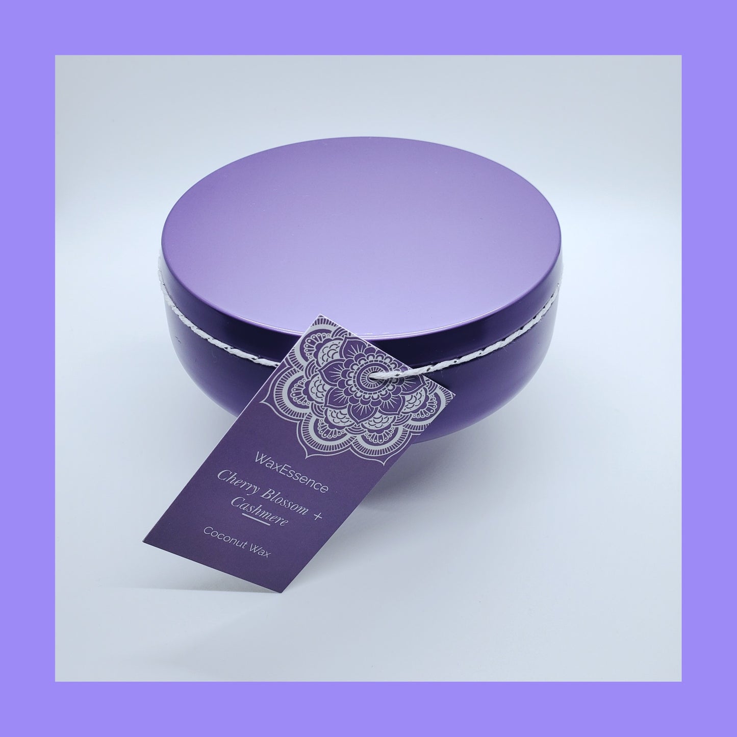 Cherry Blossom + Cashmere Home Candle | Coconut Wax | Gloss Lilac Tin 14.2 fl oz - WaxEssence