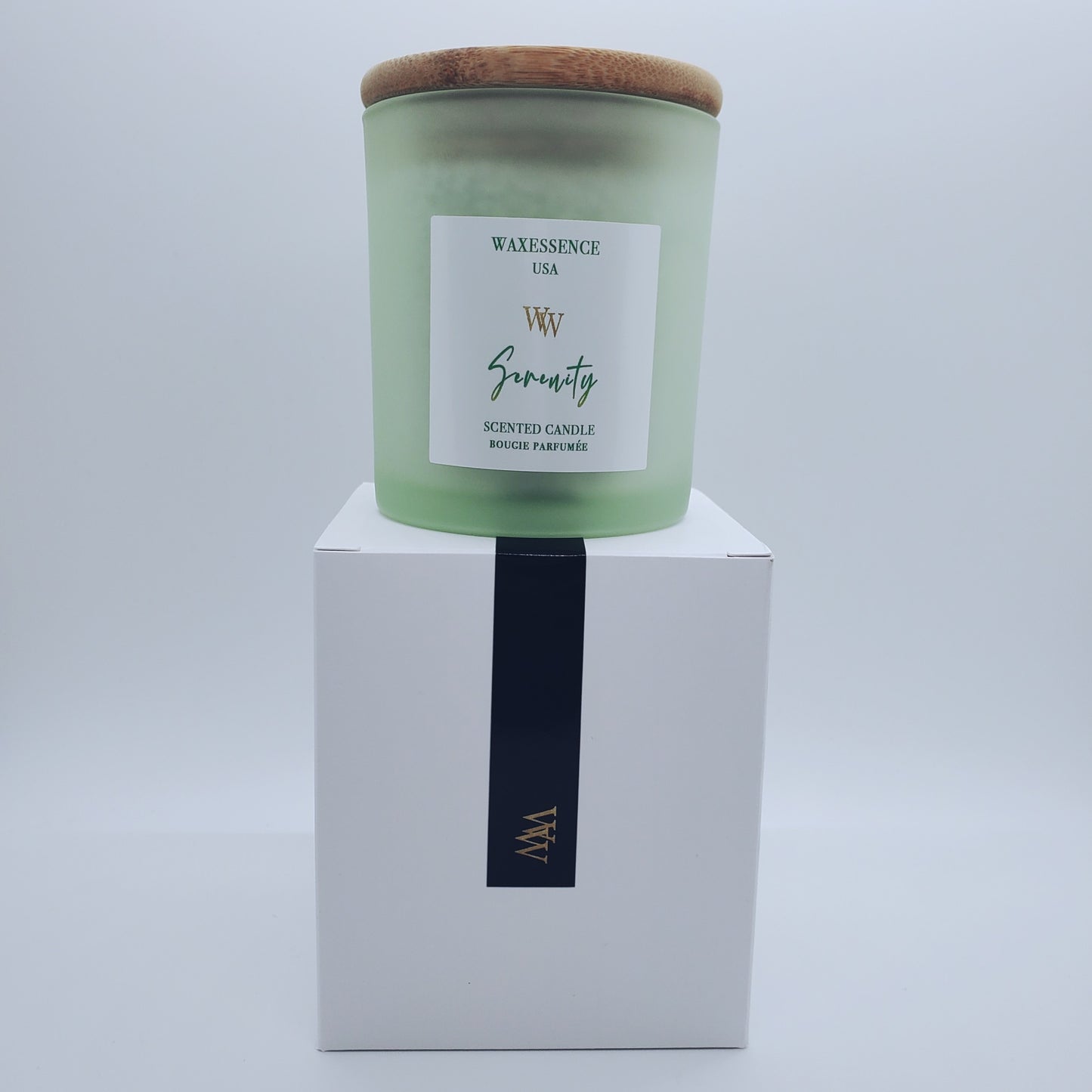 Serenity Home Candle | Soy Wax | Sea Mineral Frosted Vessel | 8 oz.