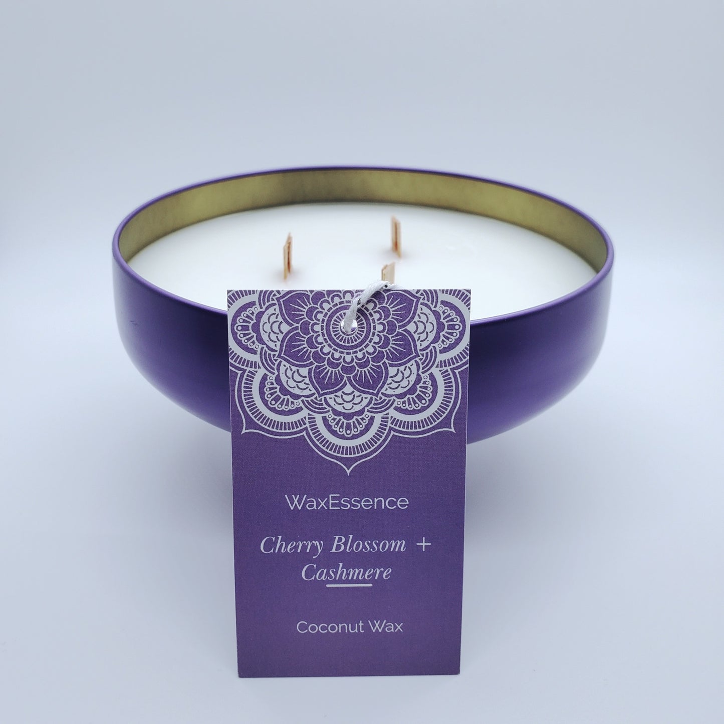 Cherry Blossom + Cashmere Home Candle | Coconut Wax | Gloss Lilac Tin 14.2 fl oz - WaxEssence