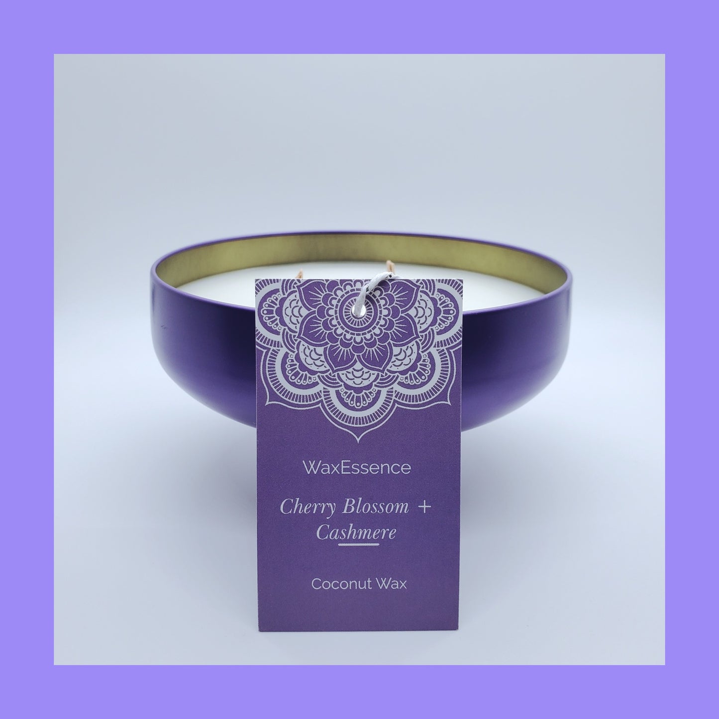 Cherry Blossom + Cashmere Home Candle | Coconut Wax | Gloss Lilac Tin 14.2 fl oz - WaxEssence