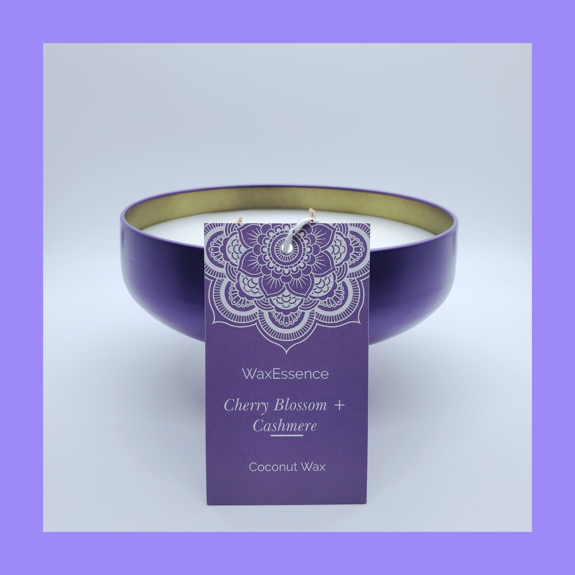Cherry Blossom + Cashmere Home Candle | Coconut Wax | Gloss Lilac Tin 14.2 fl oz - WaxEssence